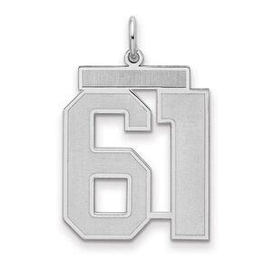 Sterling Silver, Jersey Collection, Large Number 61 Pendant